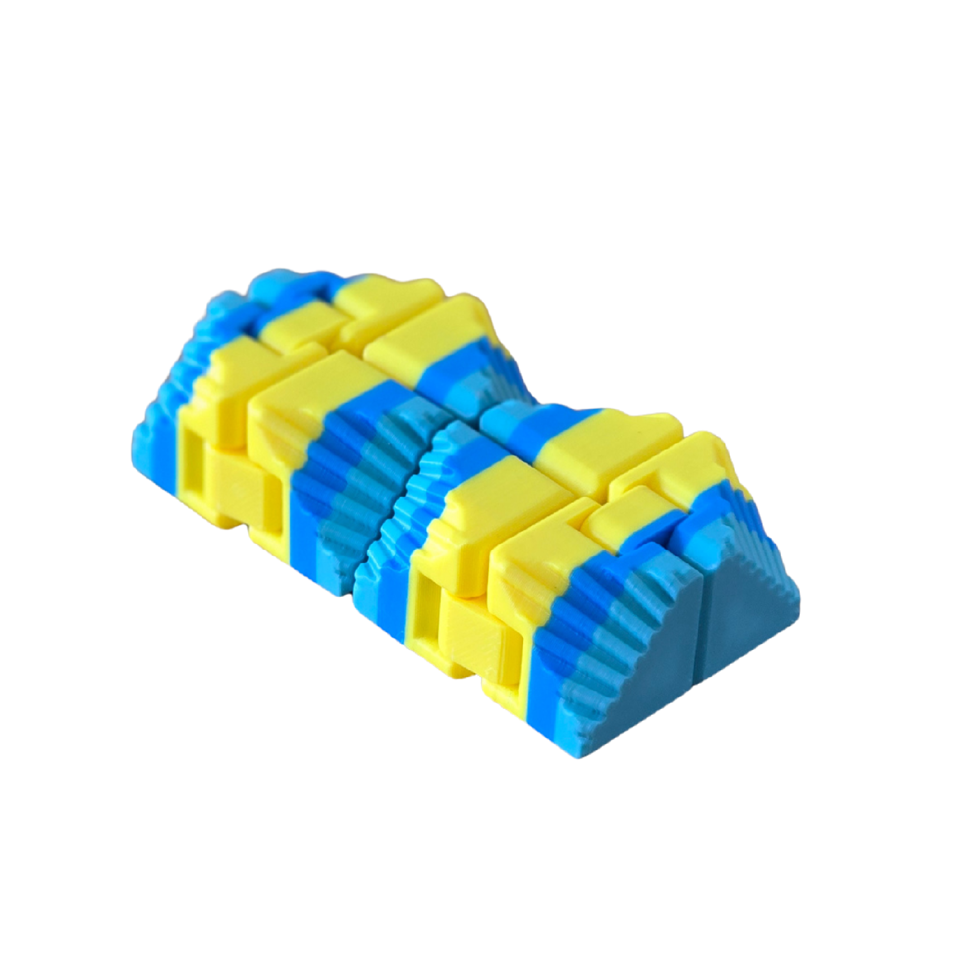 Vista lateral do Cubo Loop fidget sensorial para PHDA e autismo