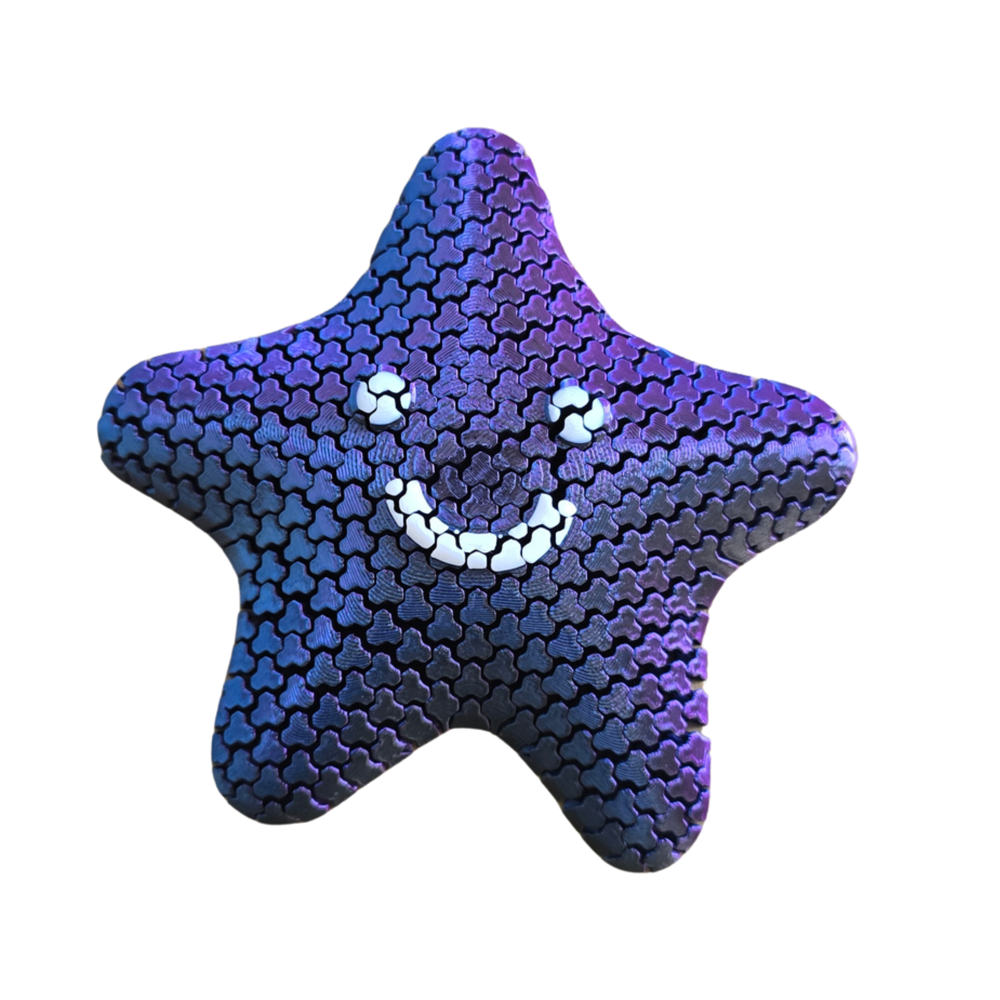 Estrela do Mar Articulada Sensoria roxo galáxia com carinha sorridente — impressão 3D